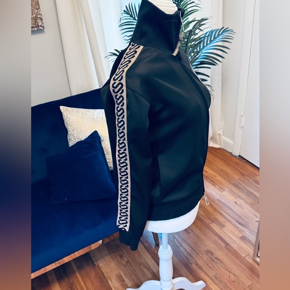Black Zip-Up Jacket with Gold Accents - Picture 6 of 7